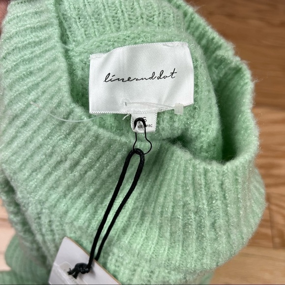 Line and dots ruby balloon sleeve sweater XS - Picture 5 of 6